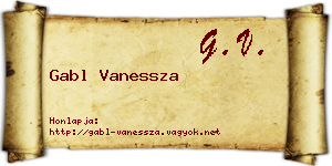 Gabl Vanessza névjegykártya